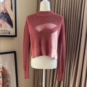 La Hearts Ribbed Knit Sweater - Rosewood